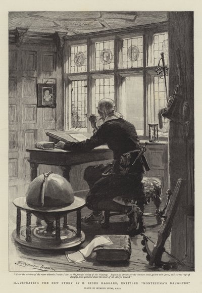 Illustration der neuen Geschichte von H. Rider Haggard, mit dem Titel Montezumas Tochter von John Seymour Lucas