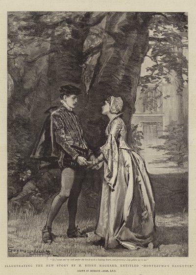 Illustration der neuen Geschichte von H. Rider Haggard, mit dem Titel Montezuma