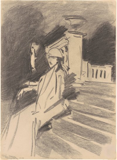 Am Brunnen, Villa Torlonia, Frascati, Italien von John Singer Sargent