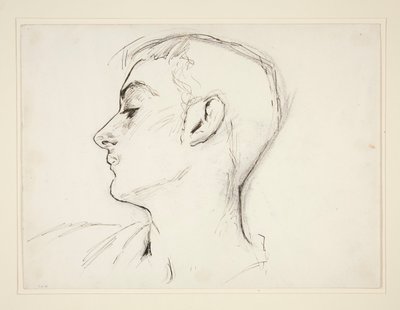 Kopf eines jungen Mannes im Profil von John Singer Sargent