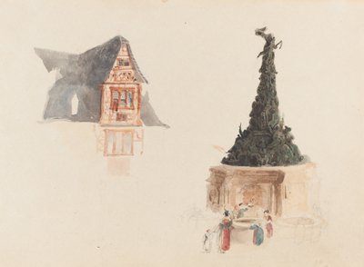 Brunnen und Fassade in Österreich von John Skinner Prout