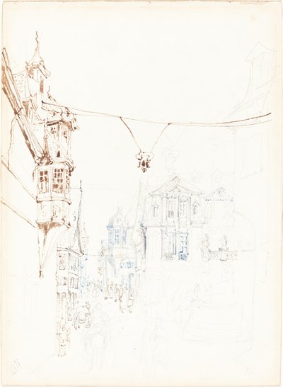 Kontinentale Straßenszene von John Skinner Prout