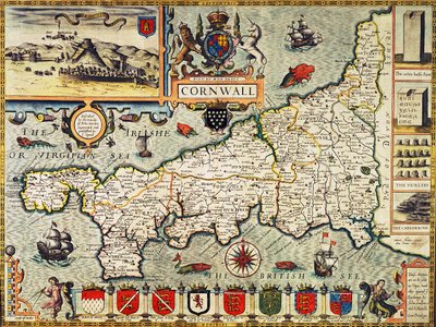 Karte von Cornwall aus dem 