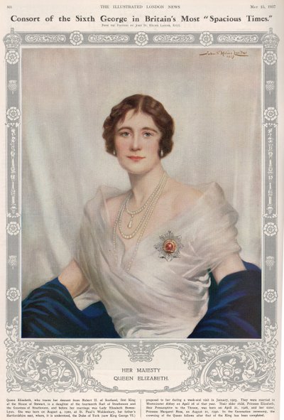 Porträt von Königin Elizabeth (1900-2002) aus 