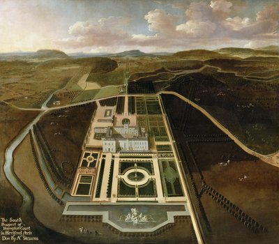 Südansicht von Hampton Court, Herefordshire, ca. 1705 von John Stevens