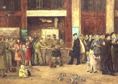 Die Garderobe der Streitkräfte am Bahnhof Waterloo von John Stewart Clark