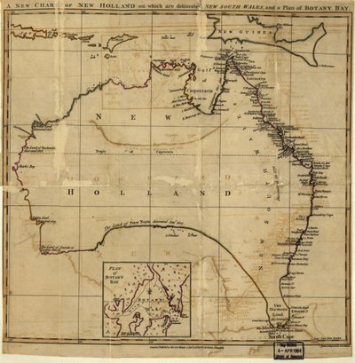 Neue Karte von New Holland, auf der New South Wale und ein Plan für Botany Bay dargestellt sind von John Stockdale