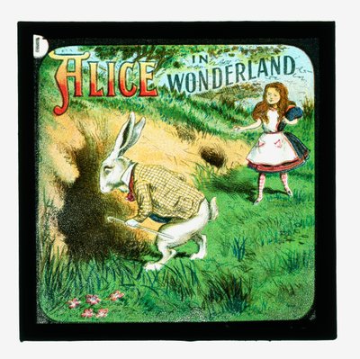 Alice im Wunderland, kolorierte Laternenbilder von John Tenniel