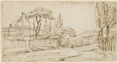 Am Ende der Chenies St, Bedford Square, 20. Juli 1793 (Tinte auf Papier) von John Thomas Serres