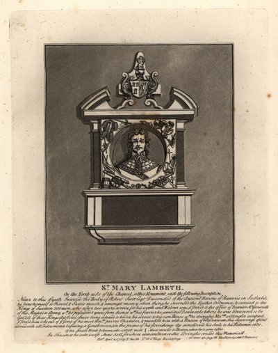Grabfigur von Robert Scott, Offizier in den schwedischen und dänischen Diensten und militärischer Erfinder, gestorben 1631, St Mary Lambeth von John Thomas Smith