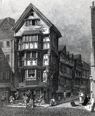 Häuser, die kürzlich an der West Ecke der Chancery Lane, Fleet Street standen, veröffentlicht 1812 von John Thomas Smith
