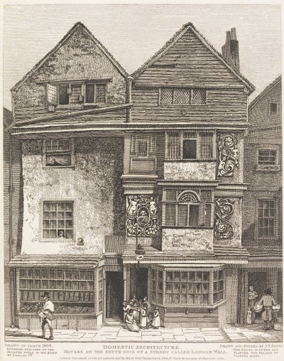 Häuser auf der Südseite einer Straße namens London Wall von John Thomas Smith