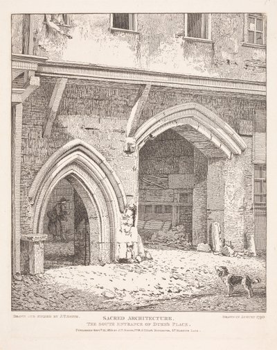 Sakralarchitektur: der Südeingang von Dukes Place von John Thomas Smith