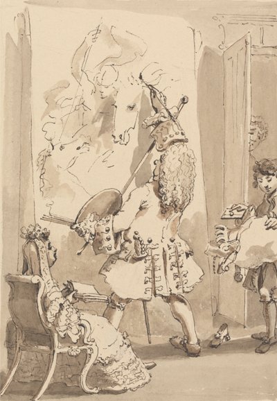 Der Junge von Sir James Thornhill betritt das Malzimmer seines Meisters, um das Bündel und einen Brief in Anwesenheit von Lady Thornhill zu überbringen von John Thomas Smith