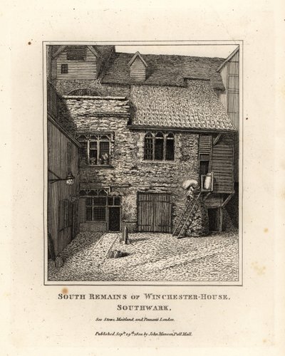 Südliche Überreste des Winchester House, Southwark von John Thomas Smith