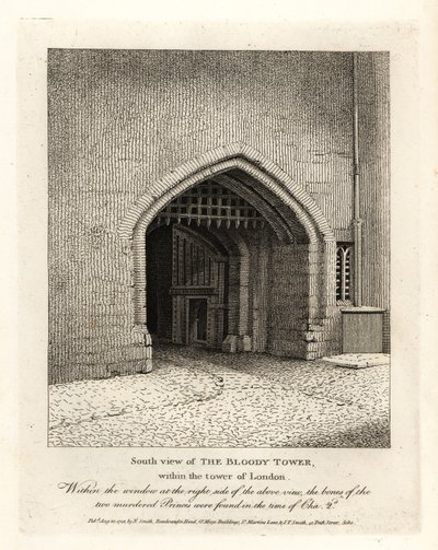 Südansicht des Bloody Tower innerhalb des Tower of London von John Thomas Smith