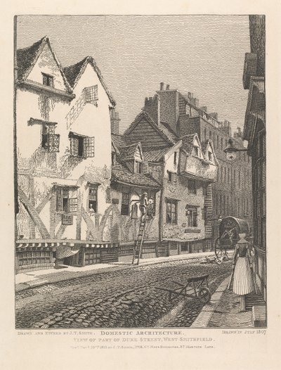 Ansicht eines Teils der Duke Street, West Smithfield von John Thomas Smith
