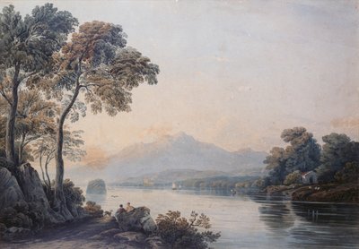 Figuren mit einem Hund am Ufer des Lake Killarney von John Varley