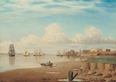 Schiffe auf dem Humber und das South Blockhouse, frühe 1830er Jahre von John Ward