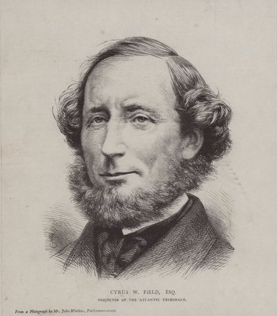 Cyrus West Field, amerikanischer Finanzier, der an der Verlegung des ersten transatlantischen Telegraphenkabels im Jahr 1858 beteiligt war von John Watkins