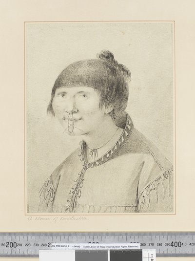 F.29 Eine Frau von Oonalashka, um 1773-84 (Aquarell) von John Webber