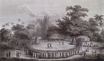 Tonga-Inseln: Willkommenszeremonie für Kapitän James Cook von John Webber