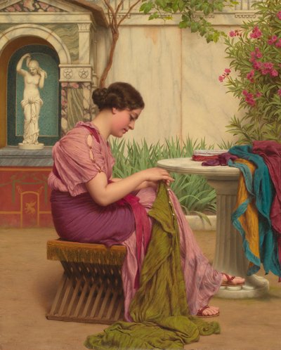 Ein Stich ist frei, oder Ein Stich in der Zeit, 1917 von John William Godward