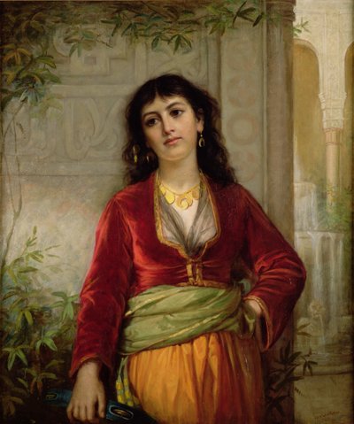 Der unwillkommene Begleiter (Eine Straßenszene in Kairo) von John William Waterhouse