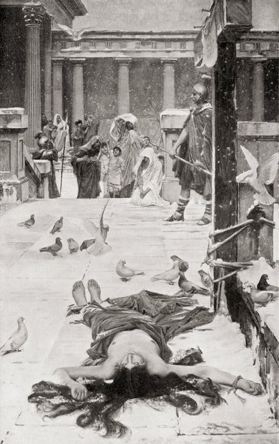 Das Martyrium der Heiligen Eulalia, nach dem Gemälde von John William Waterhouse, aus Hutchinsons Geschichte der Nationen, veröffentlicht 1915 von John William Waterhouse