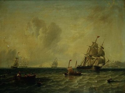 Schiffe bei leichtem Wind vor Whitby von John Wilson Carmichael