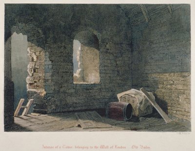 Innenansicht eines Turms der Londoner Mauer am Old Bailey, City of London, 1851 von John Wykeham Archer