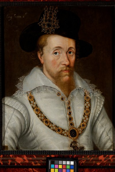 James I & VI (1556-1625) von John de the Elder (studio of) Critz