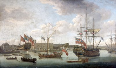 Start im Deptford Dockyard, ca. 1750 von John the Elder Cleveley