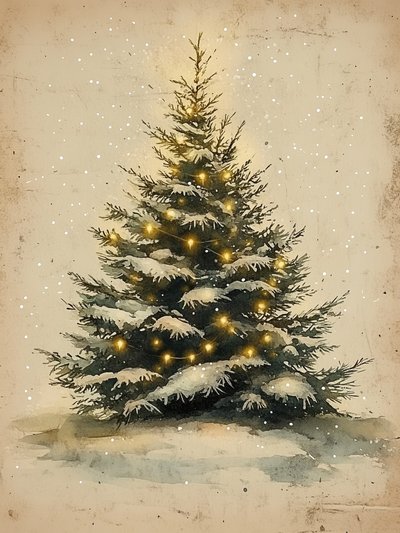 Verschneiter Weihnachtsbaum von Jolly and Dash