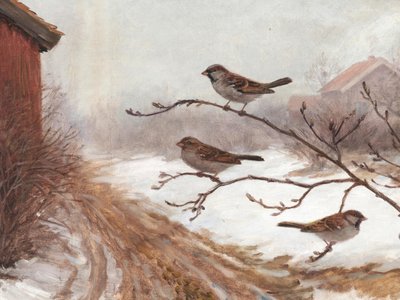 Winter Scheunen Spatzen von Jolly and Dash
