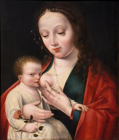 Die Jungfrau stillt das Kind, erste Hälfte des 16. Jahrhunderts von Joos van (after) Cleve