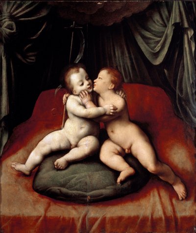 Jesus und Johannes der Täufer als Kinder von Joos van Cleve