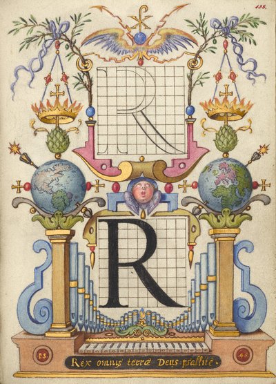 Anleitung zum Konstruieren des Buchstabens R von Joris Hoefnagel