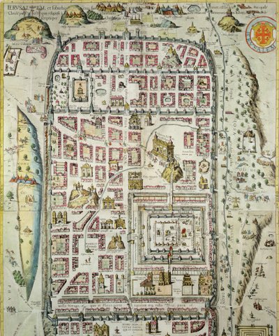 Karte von Jerusalem und der Umgebung, aus 