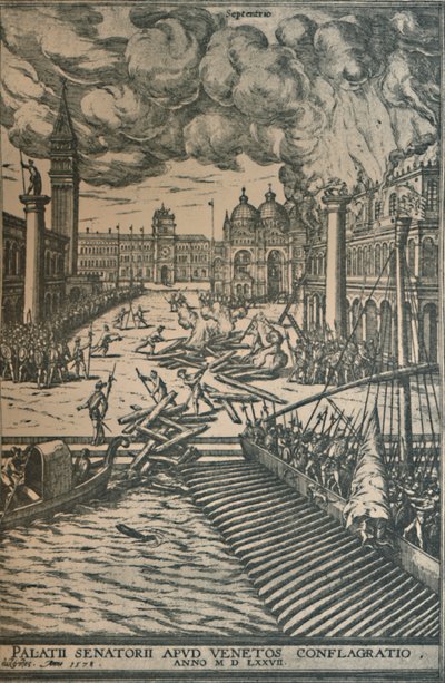 Das Brennen des Dogenpalastes von Joris Hoefnagel