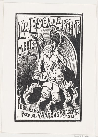 Ein Dämon hält einen Jungen über eine Gruppe von Geiern von José Guadalupe Posada