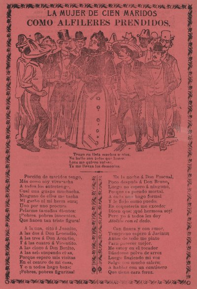 Die Frau der hundert Ehemänner - Wie festgesteckte Nadeln von José Guadalupe Posada