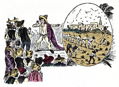 Die Mexikanische Revolution (1910-1920): Geschichte der harten Arbeit eines Arbeiters im Valle Nacional, um 1908 - Holzschnitt von Jose Guadalupe Posada (1852-1913) von José Guadalupe Posada