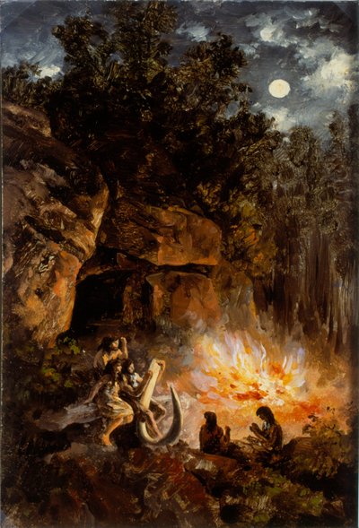 Szene aus dem Quartär-Obere Paläolithikum von José María Velasco