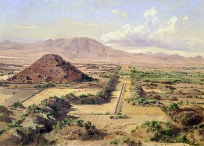 Die Pyramide der Sonne in Teotihuacan, Mexiko von José María Velasco