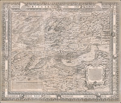 1566 Karte von Zürich und Umgebung von Jodocus Murer von Jos Murer