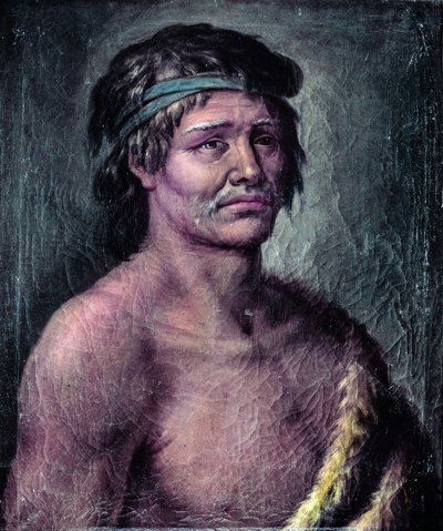 Porträt eines Indianers aus Patagonien, Zeichnung während der Expedition von Alessandro Malaspina in Südamerika, ca. 1791 von José del Pozo
