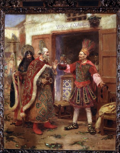 Menschen in der Prozession von Corpus von Jose Benlliure y Gil