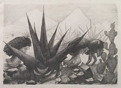 Indianer und Magney-Pflanzen von José Clemente Orozco