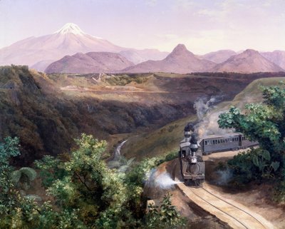 Ansicht des Stratovulkans Pico de Orizaba in Mexiko (Öl auf Leinwand, Ende 19. Jahrhundert) von José María Velasco